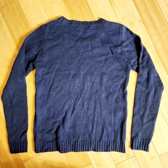 Carolyn Taylor Christmas Cat Blue Knit Pullover Sweater Women's Small S Cute EUC - Picture 2 of 11